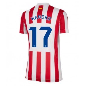 Atletico Madrid David Hancko #17 Primera Equipación Mujer 2025-26 Manga Corta